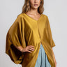Draped V Neck Kaftan Top Blouses Kate Hewko 