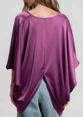 Draped V Neck Kaftan Top Blouses Kate Hewko 