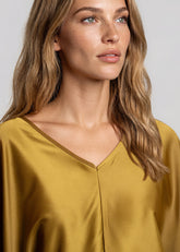 Draped V Neck Kaftan Top Blouses Kate Hewko 