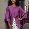 Draped V Neck Kaftan Top Blouses Kate Hewko Purple One size 