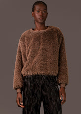 Drawstring Faux Fur Sweater Sweaters Kate Hewko 