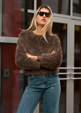 Drawstring Faux Fur Sweater Sweaters Kate Hewko 