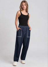 Elastic Waist Denim Jogger Pants Kate Hewko 