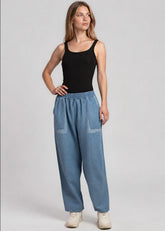 Elastic Waist Denim Jogger Pants Kate Hewko 