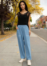 Elastic Waist Denim Jogger Pants Kate Hewko 