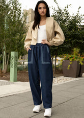 Elastic Waist Denim Jogger Pants Kate Hewko Dark Denim One size 