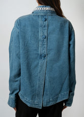 Embellished Denim Bow Jacket Outerwear Kate Hewko 