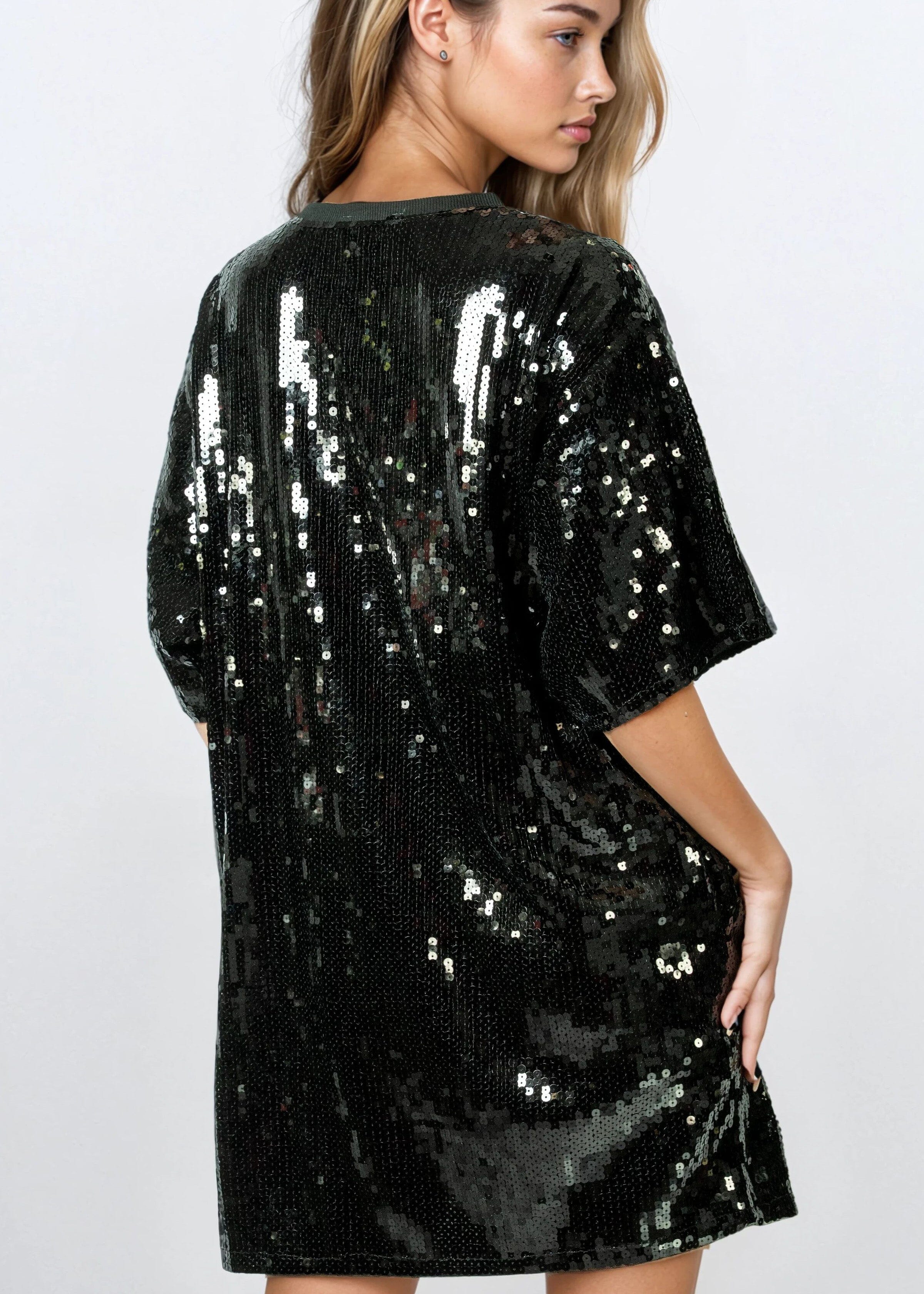 Embellished Tuxedo Sequin Tee Dress | Kate Hewko Embellished Tuxedo Sequin Tee Dress | Kate Hewko