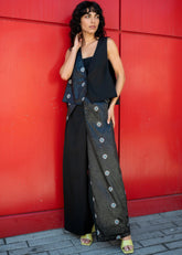Embroidered Contrast Pant Set Two Piece Sets Kate Hewko Black One size 