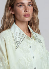 Embroidered Studded Collar Blouse Blouses Kate Hewko 