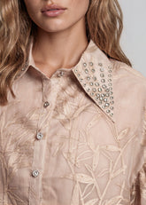 Embroidered Studded Collar Blouse Blouses Kate Hewko 