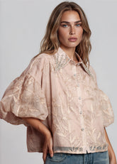 Embroidered Studded Collar Blouse Blouses Kate Hewko 