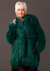 Emerald Mongolian Faux Fur Coat Outerwear Kate Hewko 