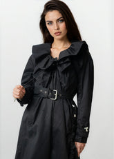 Exaggerated Collar Belted Trench Outerwear Kate Hewko 