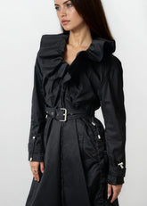 Exaggerated Collar Belted Trench Outerwear Kate Hewko 