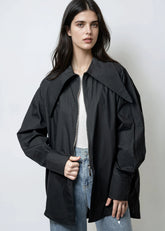 Exaggerated Collar Zip Blouse Blouses Kate Hewko 