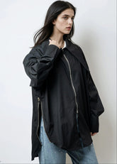 Exaggerated Collar Zip Blouse Blouses Kate Hewko 