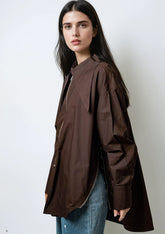 Exaggerated Collar Zip Blouse Blouses Kate Hewko 