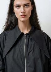 Exaggerated Collar Zip Blouse Blouses Kate Hewko 