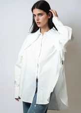 Exaggerated Collar Zip Blouse Blouses Kate Hewko 