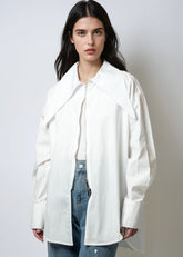 Exaggerated Collar Zip Blouse Blouses Kate Hewko 