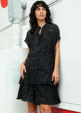 Faux Feather Short Set Two Piece Sets Kate Hewko Black One size 