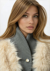 Faux Fur Cropped Knitted Vest Vests Kate Hewko 