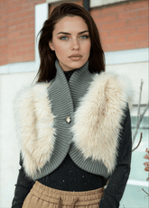 Faux Fur Cropped Knitted Vest Vests Kate Hewko 