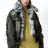 Faux Fur Distressed Grunge Denim Jacket Outerwear Kate Hewko 