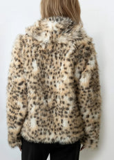 Faux Fur Snow Leopard Coat Outerwear Kate Hewko 