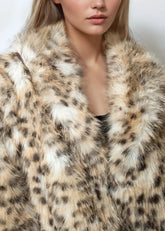 Faux Fur Snow Leopard Coat Outerwear Kate Hewko 