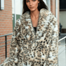 Faux Fur Snow Leopard Coat Outerwear Kate Hewko 