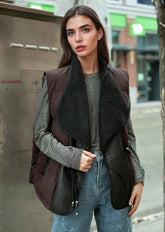 Faux Shearling Puffer Vest Vests Kate Hewko 