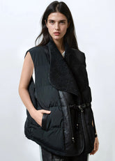 Faux Shearling Puffer Vest Vests Kate Hewko 