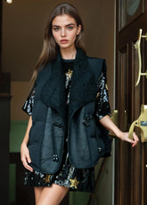 Faux Shearling Puffer Vest Vests Kate Hewko 