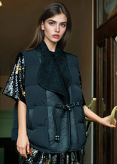 Faux Shearling Puffer Vest Vests Kate Hewko 