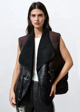 Faux Shearling Puffer Vest Vests Kate Hewko 