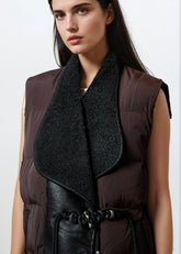 Faux Shearling Puffer Vest Vests Kate Hewko 