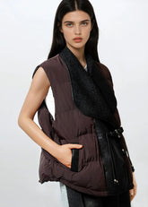 Faux Shearling Puffer Vest Vests Kate Hewko 