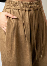 Faux Suede Drawstring Trouser Pants Kate Hewko 