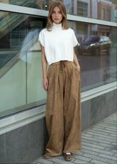 Faux Suede Drawstring Trouser Pants Kate Hewko 