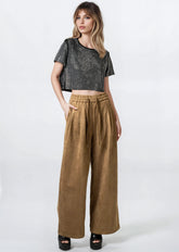 Faux Suede Drawstring Trouser Pants Kate Hewko 