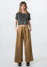 Faux Suede Drawstring Trouser Pants Kate Hewko 