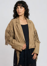 Faux Suede Fringe Jacket Outerwear Kate Hewko 