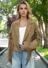 Faux Suede Fringe Jacket Outerwear Kate Hewko 