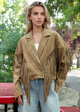 Faux Suede Fringe Jacket Outerwear Kate Hewko 