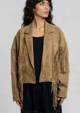 Faux Suede Fringe Jacket Outerwear Kate Hewko 