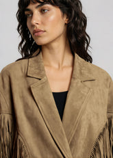 Faux Suede Fringe Jacket Outerwear Kate Hewko 
