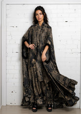 Feather Cuff Cape Maxi Dress Dresses Kate Hewko 
