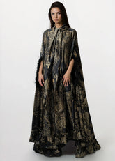 Feather Cuff Cape Maxi Dress Dresses Kate Hewko 